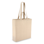 Katoenen tas OEKO-TEX in naturel kleur met dubbele hengsels 140 g/m² kleur beige