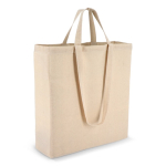 Katoenen tas OEKO-TEX in naturel kleur met dubbele hengsels 140 g/m² kleur beige tweede weergave