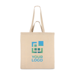 Katoenen tas OEKO-TEX in naturel kleur met dubbele hengsels 140 g/m² met afdrukgebied