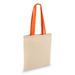 Katoenen tas met gekleurde hengsels OEKO-TEX 140 g/m² kleur oranje