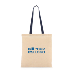 Katoenen tas met gekleurde hengsels OEKO-TEX 140 g/m² met afdrukgebied