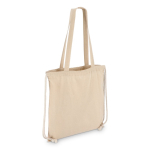 Tas en gym koordrugzak van OEKO-TEX katoen 140 g/m² kleur beige