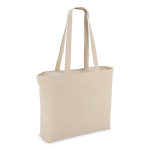 Katoenen tas OEKO-TEX met ritssluiting 320 g/m² kleur beige tweede weergave