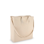 Katoenen tas OEKO-TEX in naturel kleur met dubbele hengsels 220 g/m² kleur beige tweede weergave