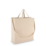 Katoenen tas OEKO-TEX in naturel kleur met dubbele hengsels 220 g/m² kleur beige derde weergave