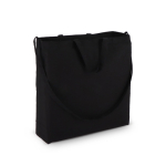 Katoenen tas OEKO-TEX in diverse kleuren met dubbele hengsels 220 g/m² kleur zwart tweede weergave