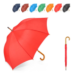 Paraplu in diverse kleuren met gebogen houten handvat Ø103