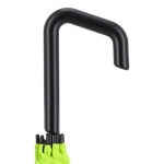 Klassieke paraplu met origineel zwart geometrisch handvat Ø103 kleur limoen groen zesde weergave