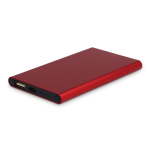 Powerbank van gerecycled aluminium in diverse kleuren 4.000 mAh kleur rood