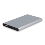 Powerbank van gerecycled aluminium in diverse kleuren 4.000 mAh kleur zilver