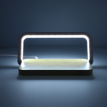 Draadloze bamboe oplader voor bureau met verlichting 15 W kleur naturel zevende weergave