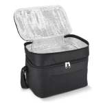 Koeltas met dubbel compartiment en voorvak 12 L kleur zwart tweede weergave