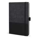 Notitieboek van kunstleer met origineel design A5 gelijnde bladzijden kleur zwart