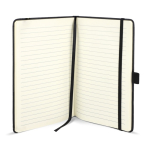 Notitieboek van kunstleer met origineel design A5 gelijnde bladzijden kleur zwart vierde weergave