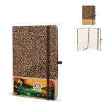 Notitieboek met kaft van kurk en koffiedik A5 met gelijnde bladzijden