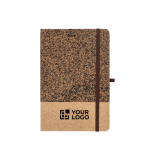 Notitieboek met kaft van kurk en koffiedik A5 met gelijnde bladzijden met afdrukgebied