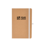 Notitieboek met zachte kaft van FSC kraftpapier A5 geruite bladzijden met afdrukgebied