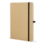 Notitieboek van karton met gekleurde details A5 gelijnde bladzijden kleur zwart