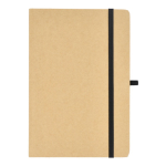 Notitieboek van karton met gekleurde details A5 gelijnde bladzijden kleur zwart tweede weergave