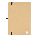 Notitieboek van karton met gekleurde details A5 gelijnde bladzijden kleur zwart derde weergave