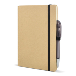 Notitieboek van karton met gekleurde details A5 gelijnde bladzijden kleur zwart vijfde weergave