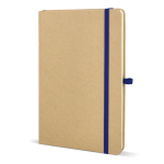 Notitieboek van karton met gekleurde details A5 gelijnde bladzijden kleur blauw