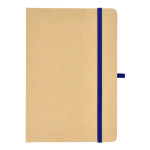 Notitieboek van karton met gekleurde details A5 gelijnde bladzijden kleur blauw tweede weergave
