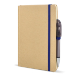 Notitieboek van karton met gekleurde details A5 gelijnde bladzijden kleur blauw vijfde weergave