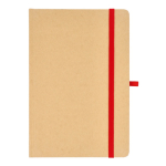 Notitieboek van karton met gekleurde details A5 gelijnde bladzijden kleur rood tweede weergave