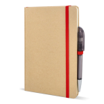 Notitieboek van karton met gekleurde details A5 gelijnde bladzijden kleur rood vijfde weergave