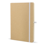 Notitieboek van karton met gekleurde details A5 gelijnde bladzijden kleur wit