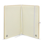 Notitieboek van karton met gekleurde details A5 gelijnde bladzijden kleur wit vierde weergave