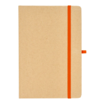 Notitieboek van karton met gekleurde details A5 gelijnde bladzijden kleur oranje tweede weergave