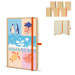 Notitieboek van karton met gekleurde details A5 gelijnde bladzijden