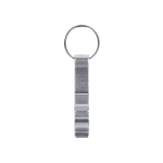 Aluminium sleutelhanger met flesopener en blikopener kleur zilver tweede weergave