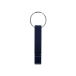 Aluminium sleutelhanger met flesopener en blikopener kleur donkerblauw