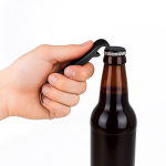 3-in-1 flesopener sleutelhanger van gekleurd aluminium kleur zwart derde weergave