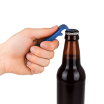 3-in-1 flesopener sleutelhanger van gekleurd aluminium kleur blauw derde weergave