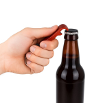 3-in-1 flesopener sleutelhanger van gekleurd aluminium kleur rood derde weergave