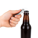 3-in-1 flesopener sleutelhanger van gekleurd aluminium kleur zilver derde weergave