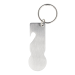 Stalen te graveren sleutelhanger flesopener Multifuntional kleur zilver