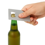 Flesopener van roestvrij staal in creditcardformaat kleur zilver tweede weergave