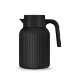 Thermoskan met kenmerkend gestreept design 1,5 L kleur zwart