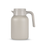Thermoskan met kenmerkend gestreept design 1,5 L kleur beige