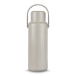 Thermos van gerecycled RVS met dop die ook als beker dient 1 L kleur beige
