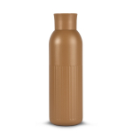 Thermofles van gerecycled staal met drukknoopsluiting 500 ml kleur bruin