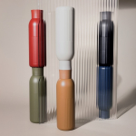 Thermofles van gerecycled staal met drukknoopsluiting 500 ml kleur zwart derde weergave