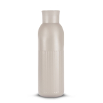 Thermofles van gerecycled staal met drukknoopsluiting 500 ml kleur beige