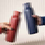 Thermofles van gerecycled staal met drukknoopsluiting 500 ml kleur donkerrood derde weergave