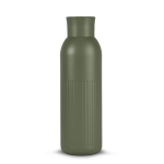 Thermofles van gerecycled staal met drukknoopsluiting 500 ml kleur olijfgroen
